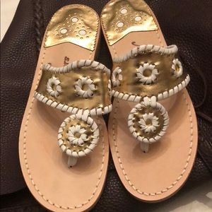 Jack Rogers gold sandals